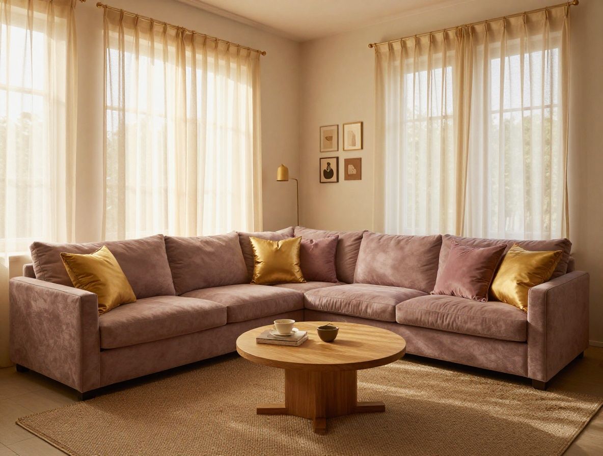 Lawendowe pola o zmierzchu z delikatnym rozmyciem, uspokajajaca paleta fioletow i zlota, atmosfera relaksu i nocnego wypoczynku